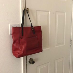 Red tote bag